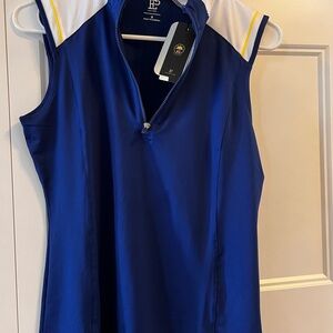 Blue and White Sleeveless Top NEW Golf/Tennis/Pickleball shirt with Tags